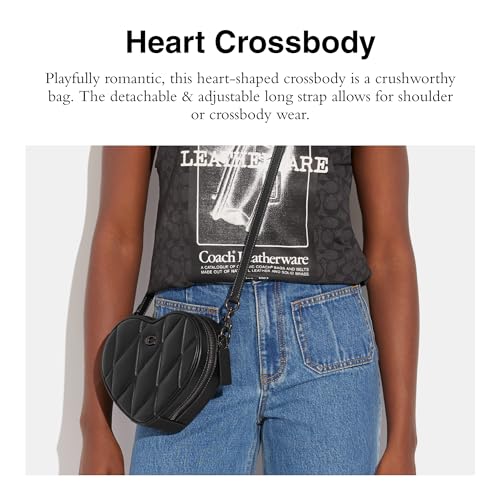 Coach Womens Quilted Leather Heart Crossbody