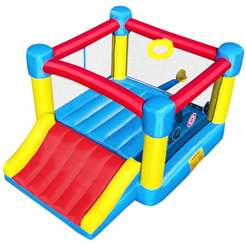 Inflatable Bounce House for Kids Ages 3-8 - Largest 6.7'x8.4' Jump Zone, Big Kids Bouncer Castle with Slide | Blower Included | Backyard Party & Birthday Gift (ASTM & CPSIA Certified)​