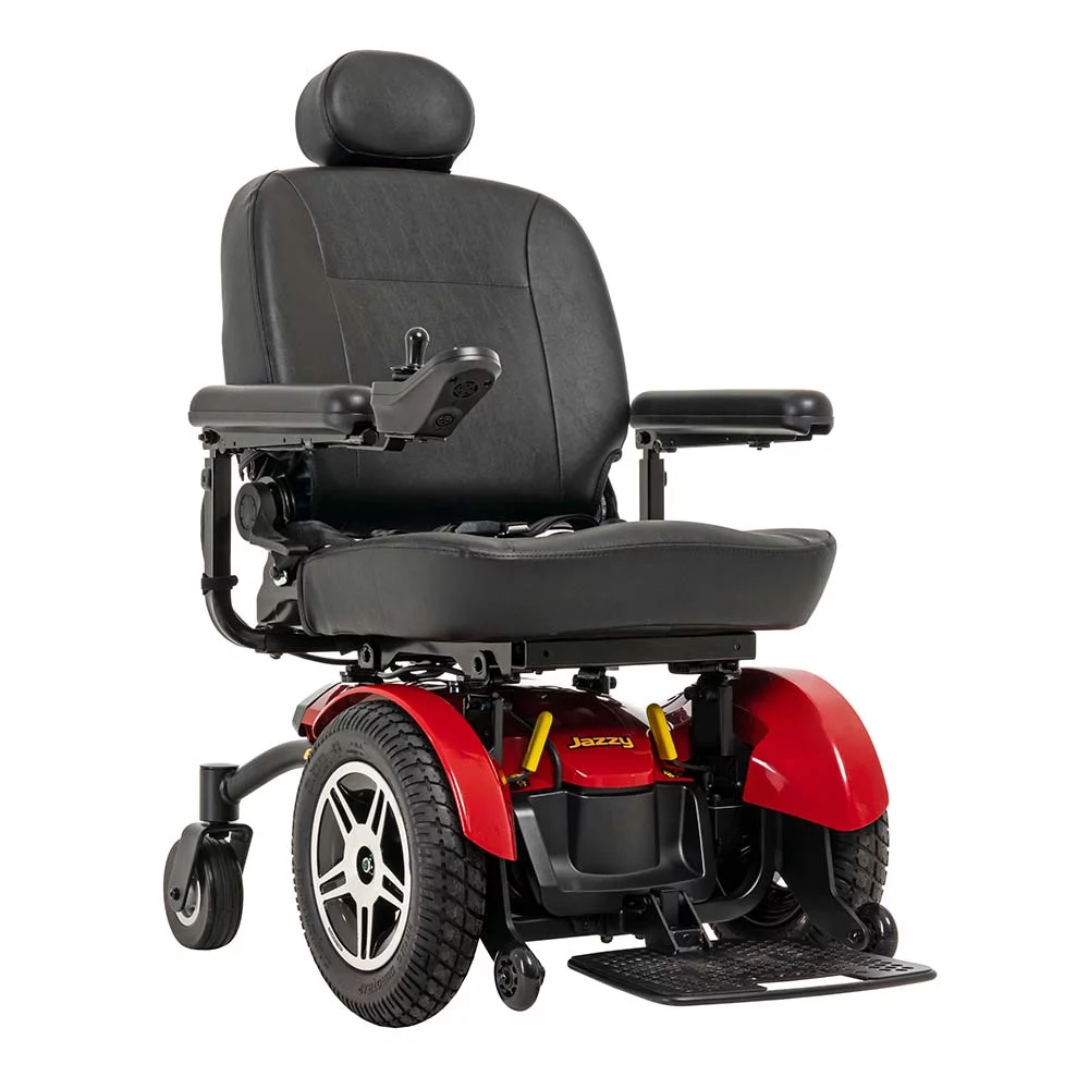 Pride Mobility Jazzy Elite HD Group 2 Heavy Duty Power Chair, Red, 22