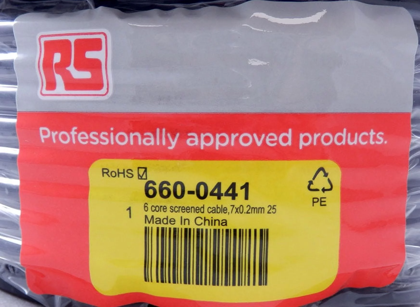 RS Pro 6 Core 25m Industrial Screened Black PVC Sheath Cable RS-120