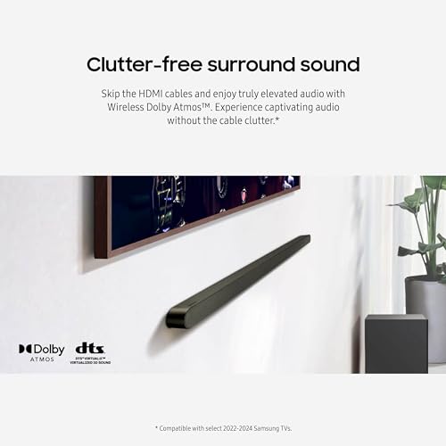 SAMSUNG HW-S50B/ZA 3.0ch All-in-One Soundbar w/Dolby 5.1, DTS Virtual:X, Q Symphony, Built in Center Speaker, Adaptive Sound Lite, Bluetooth Multi Connection, 2022 Black