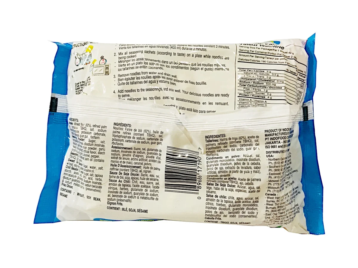 Indomie BBQ Chicken Fried Noodles 85g Pack of 10