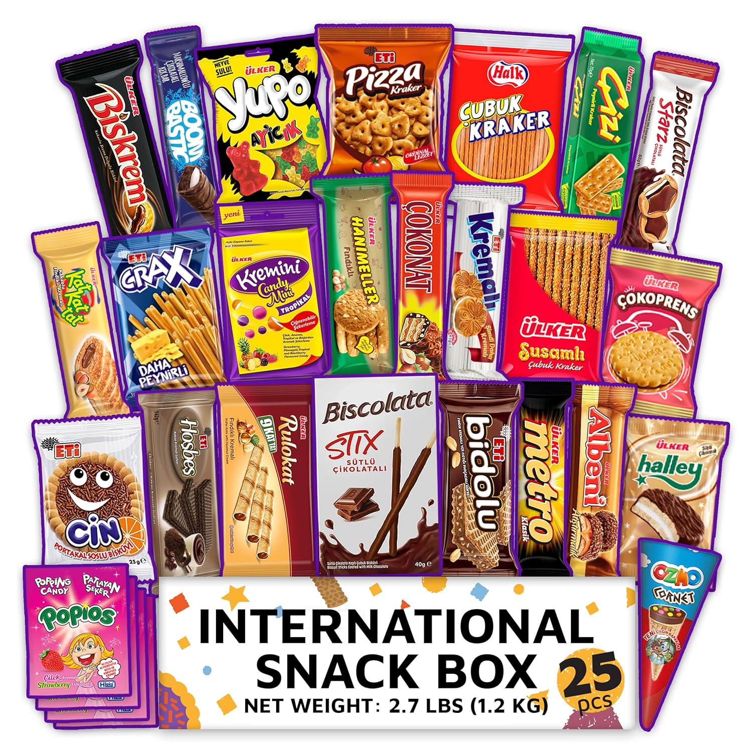 Eastanbul International Snack Box, 25 Full-Size Foreign Snack Box, Exotic Turkish Snacks From Around The World International Snacks, Sweet, Savory, Chewy, Crunchy Snack Box Father's Day Gift