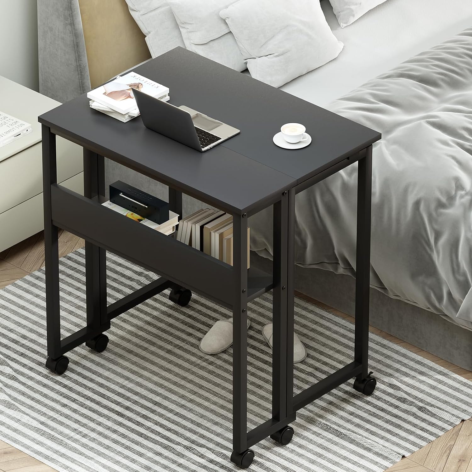 GreenForest Folding Desk and Computer Desk with Drawers