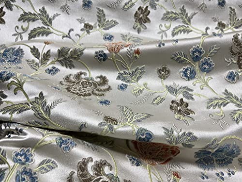 Luxurious Woven Jacquard Floral Design Heavy Furnishing Fabric for Upholstery, Window Treatments and Craft - Width 54 inches - Fabric by Yard (Red)