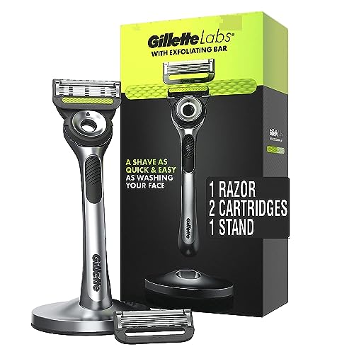 Gillette Labs with Exfoliating Bar Razor Refills for Men , 6 Razor Blade Refills and 7oz Rapid Foaming Shave Gel