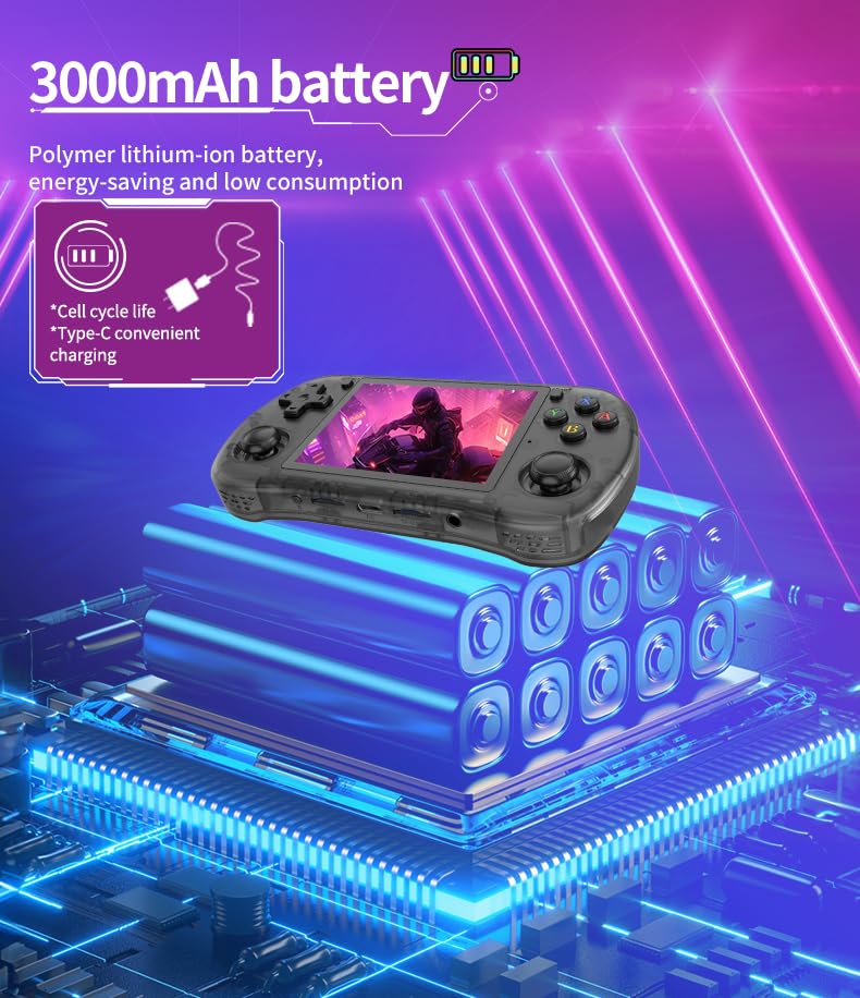 Powkiddy X35H Retro Handheld Game Console, - 10,000+ Games, 3.5