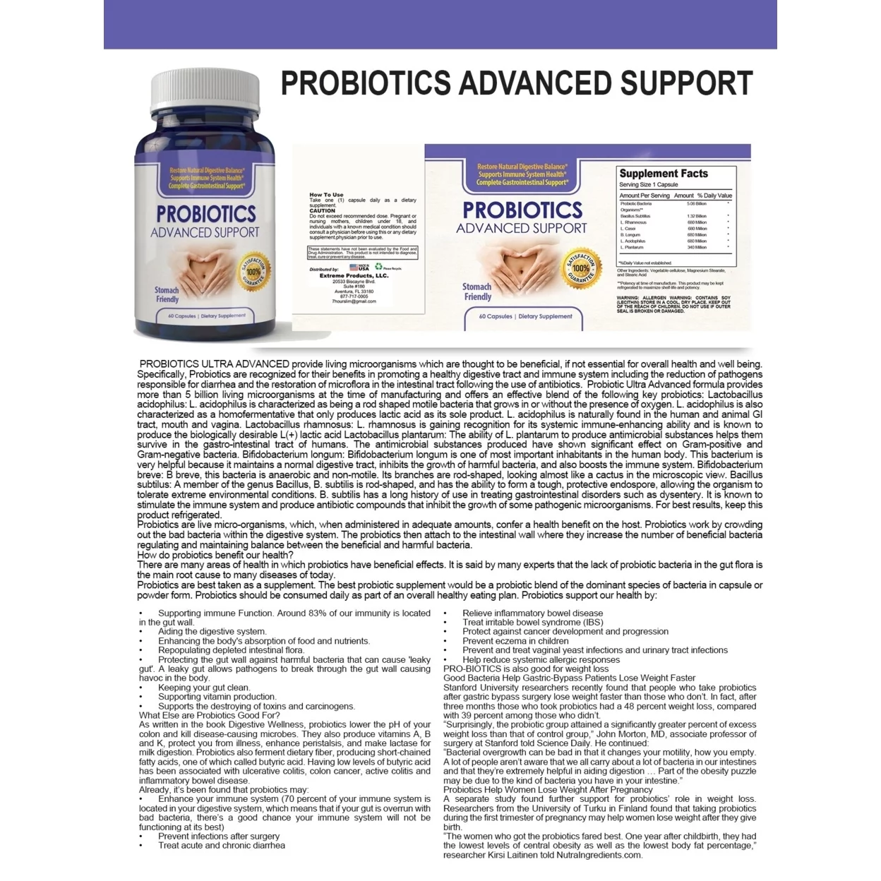 1 Probiotics Advanced Support (60 Capsules)
