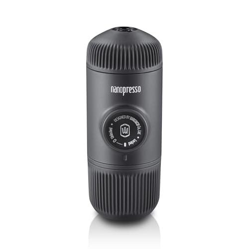 WACACO Nanopresso Portable Espresso Maker, Upgrade Version of Minipresso, 18 Bar Pressure, Small Travel Coffee Maker, Manually Operated. Perfect for Kitchen and Office