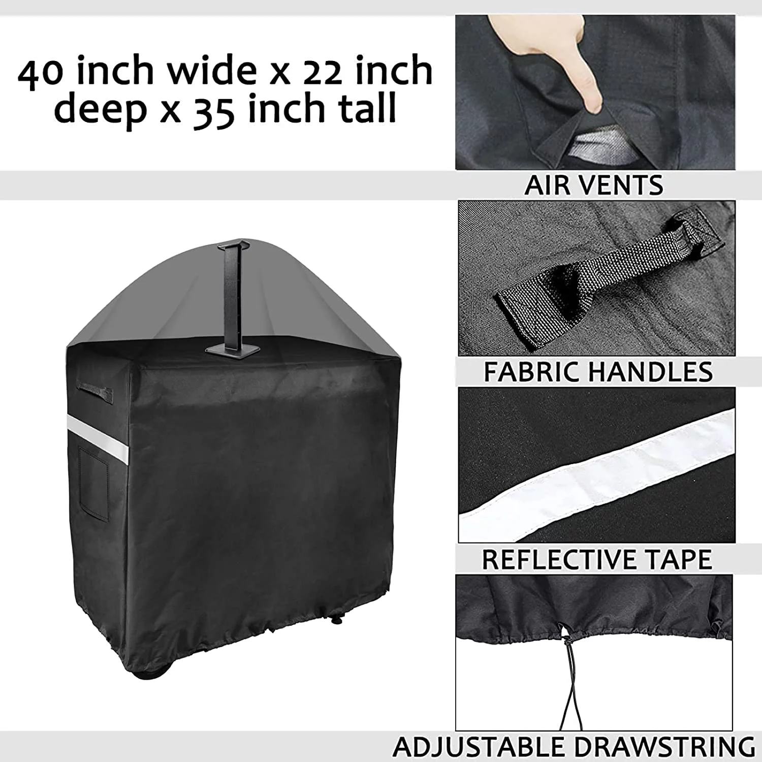 Hisencn Grill Cover for Camp Chef FTG600 Flat Top Grill and Camp Chef 4-Burner Griddle, Weather Resistant & Waterproof, 600D Heavy Duty, with Support Pole to Prevent Water Leaking