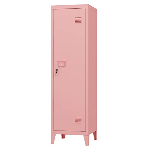 MIOCASA Metal Cabinet Home Office Storage Cabinets with Doors and Shelves Lockable File Cabinet Organizer Coat Lockers for Kids