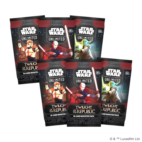 Fantasy Flight Games Star Wars: Unlimited TCG Twilight of The Republic PRERELEASE Box - Launch Your Clone Wars Adventure! Includes 6 Booster Packs, Ages 12+, 2+ Players, 20 Minute Playtime, Made