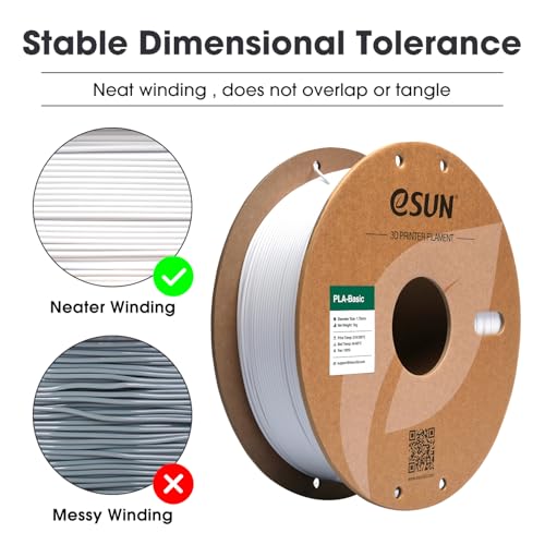 eSUN PLA Basic Filament 1.75mm, 3D Printer Filament High Speed PLA for Fast Printing, 1KG Spool (2.2 LBS) 3D Printing Filament for High Speed 3D Printers, Black