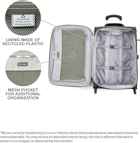 Travelpro Maxlite 5 Softside Expandable Upright 2 Wheel Carry on Luggage, Lightweight Suitcase, Men and Women, Burgundy, Carry On 22-Inch