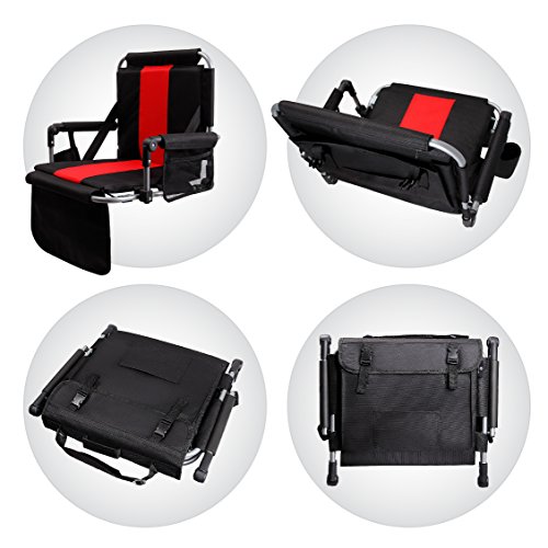 ALPHA CAMP Stadium Seat Chair for Bleachers with Back & Arm Rest