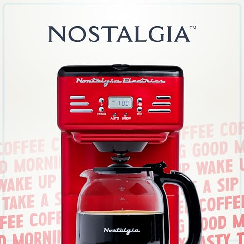 Nostalgia Retro 12-Cup Programmable Coffee Maker With LED Display, Automatic Shut-Off & Keep Warm, Pause-And-Serve Function, Aqua