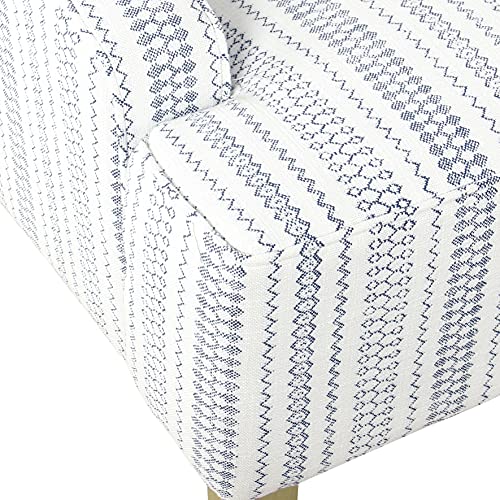 HomePop Velvet Swoop Arm Accent Chair, Suri Blue