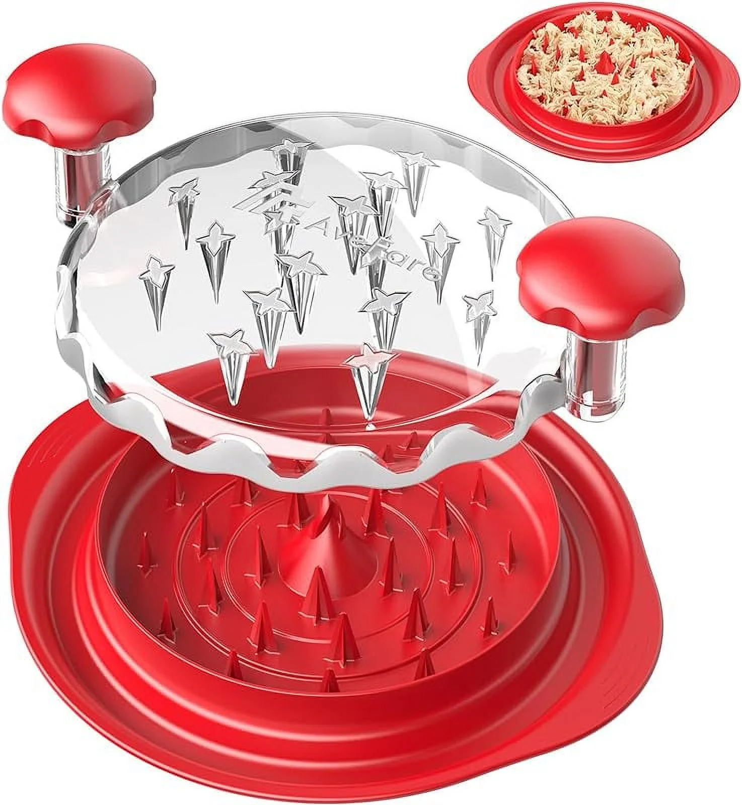 Pro Chicken Shredder, 10.8" Visible Chicken Breast Shredder Tool Twist, Large Meat Shredder Machine - Ergonomic Handle, Dishwasher Safe, Anti-Slip, Cleaning Brush, Heat Resistant, BPA Free