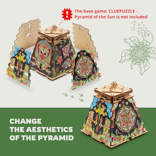 iDventure Cluepuzzle Pyramid of The Sun | Puzzle Box with Jigsaw Puzzle | Escape Room Game | Treasure Box | 3D Wooden Puzzle | Sequential Puzzles Puzzle Box Adults and 10+ | Money Gift Box
