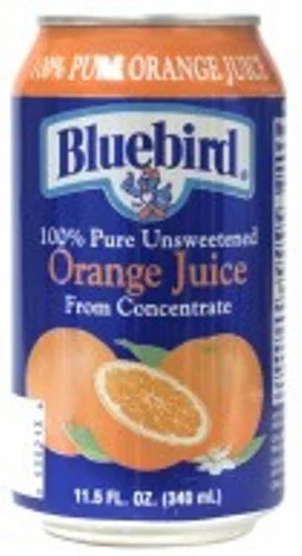 Bluebird 100 % Unsweetened Orange Juice, 11.5-Ounce Cans (Pack of 24)