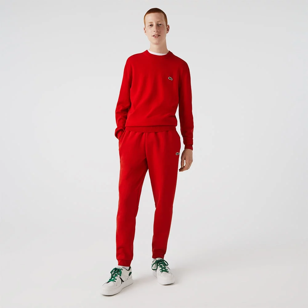 LACOSTE Men's Lacoste Tapered Fit Fleece Trackpants (Red)
