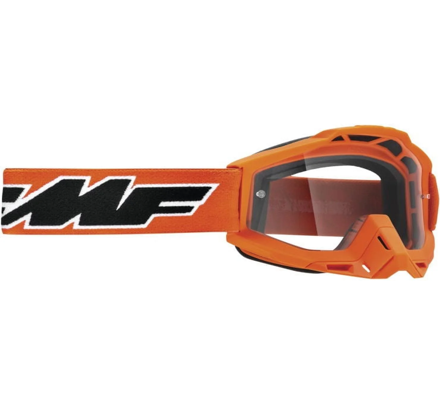 FMF Racing PowerBomb OTG Rocket Goggles (OSFM, Orange / Clear Lens)