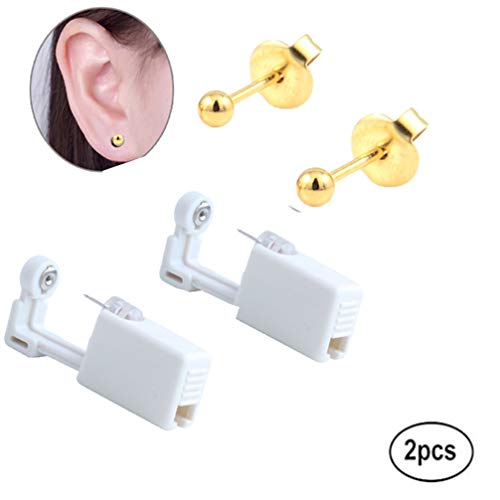 Ear Piercing Gun Disposable Self Mixed Colors Ear Piercing Gun Kit Safety Ear Piercing Gun Kit Tool For Girls Women Men (Gold)