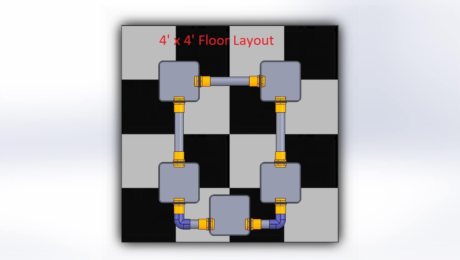 Recirculating Deep Water Culture RDWC Hydroponic Grow Kit System, 5 gallon, 4 Site with Connected Reservoir