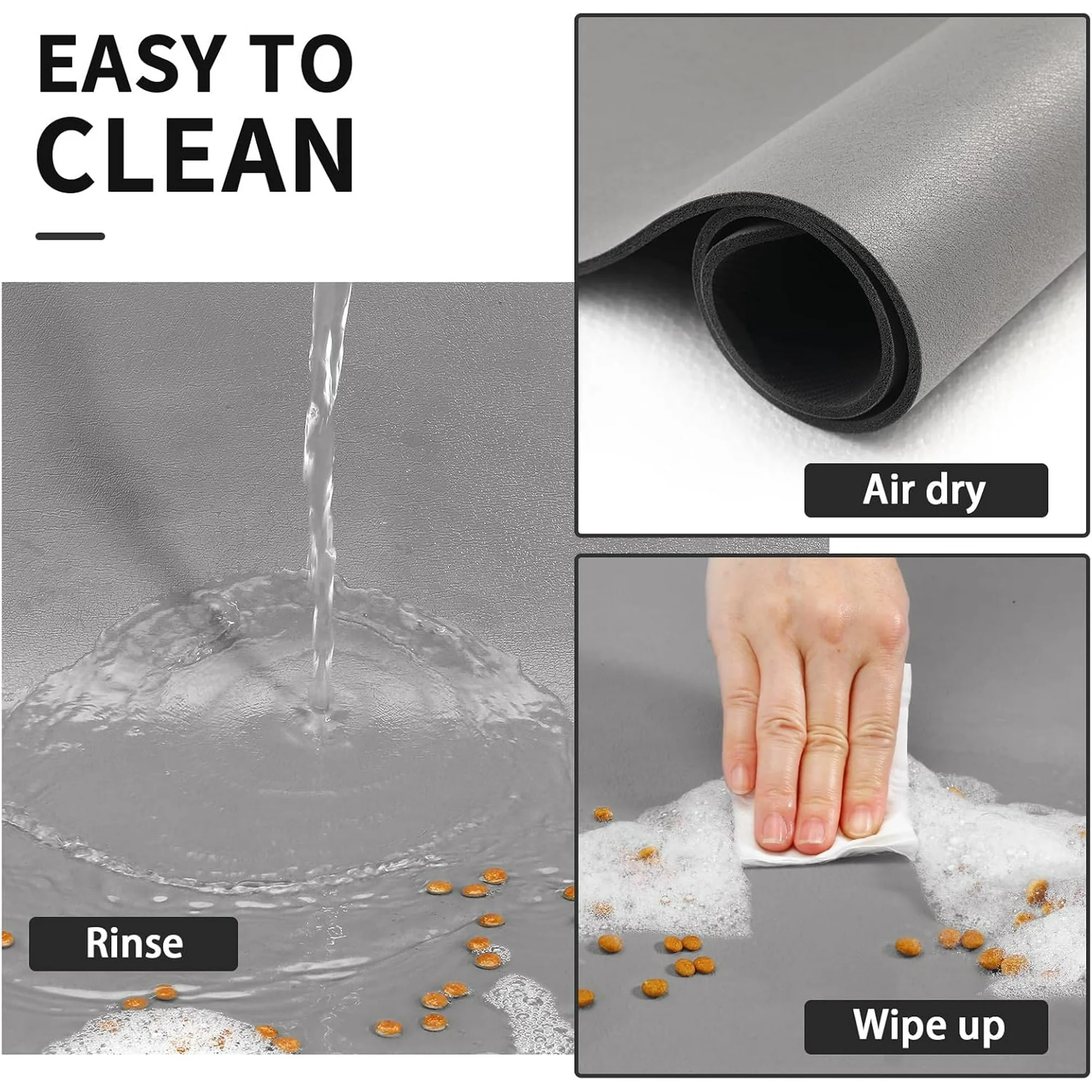 Absorbent Pet Feeding Mat for Dogs and Cats - No Stains, Easy to Clean, Anti-Slip, Quick Dry