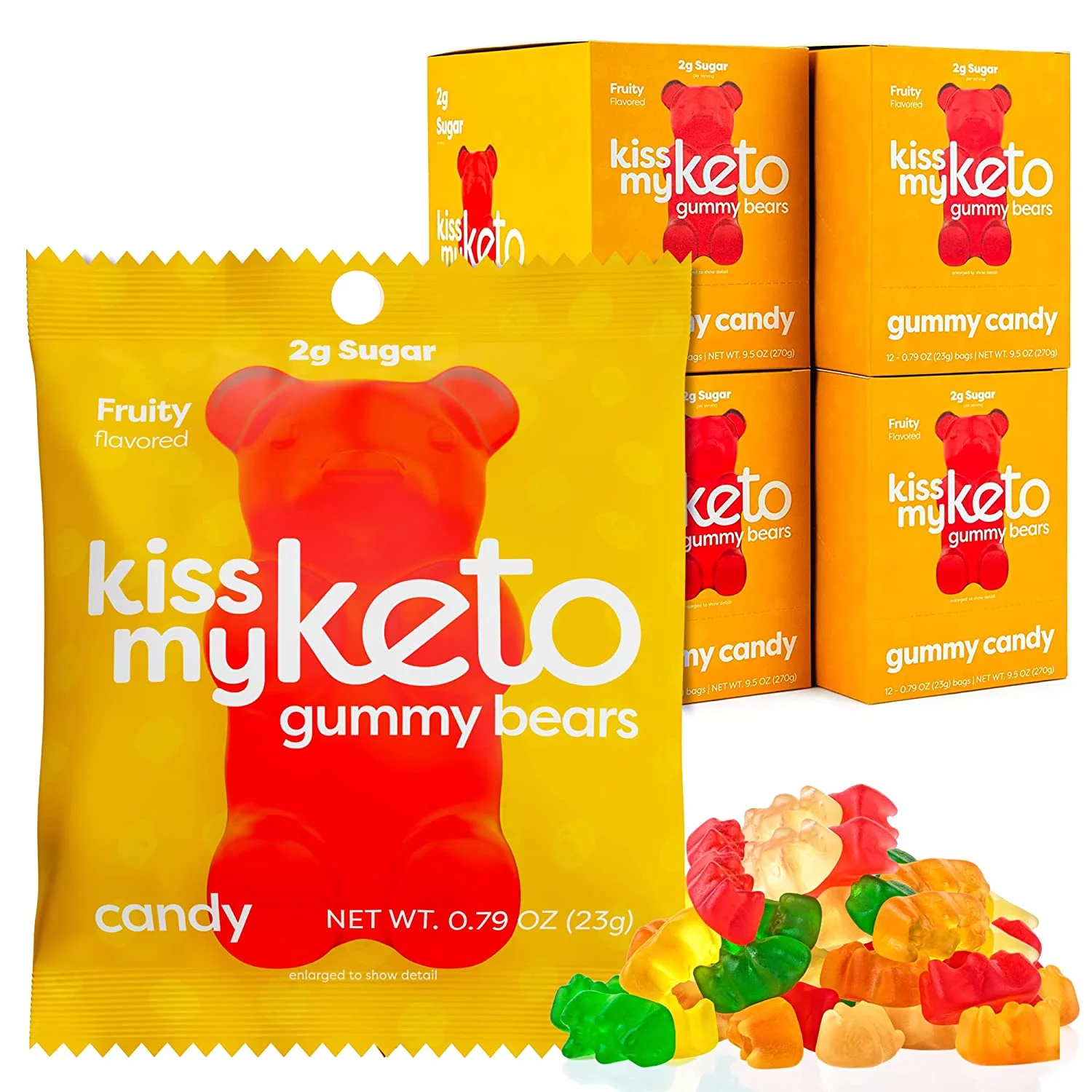 Kiss My Keto Gummies Candy – Low Carb Candy Gummy Bears, Keto Snack Pack – Healthy Candy Gummys – Vegan Candy, Keto Gummy Candy – Keto Candy Gummies (48-pack)