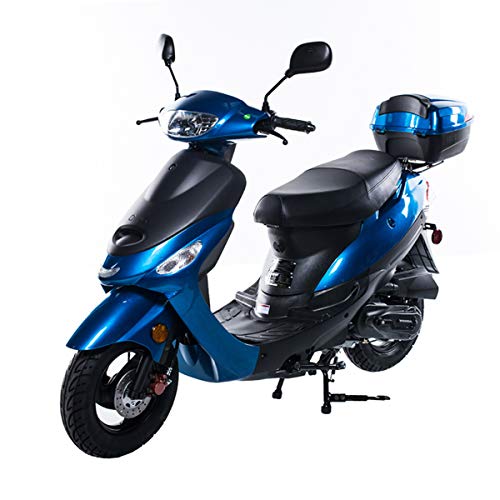 X-PRO 50cc Moped Scooter Gas Moped 50cc Scooter Street Bike (Burgundy)