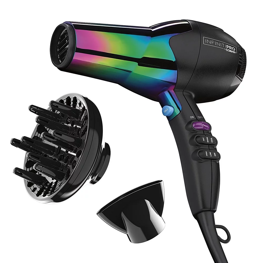 INFINITIPRO BY CONAIR Rainbow Hair Dryer with Concentrator and Diffuser 490R
