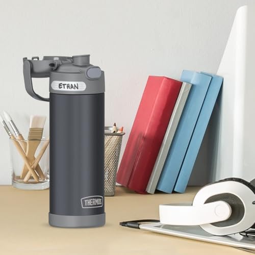 THERMOS FUNTAINER 16 Ounce Stainless Steel Vacuum Insulated Bottle with Wide Spout Lid, Apricot
