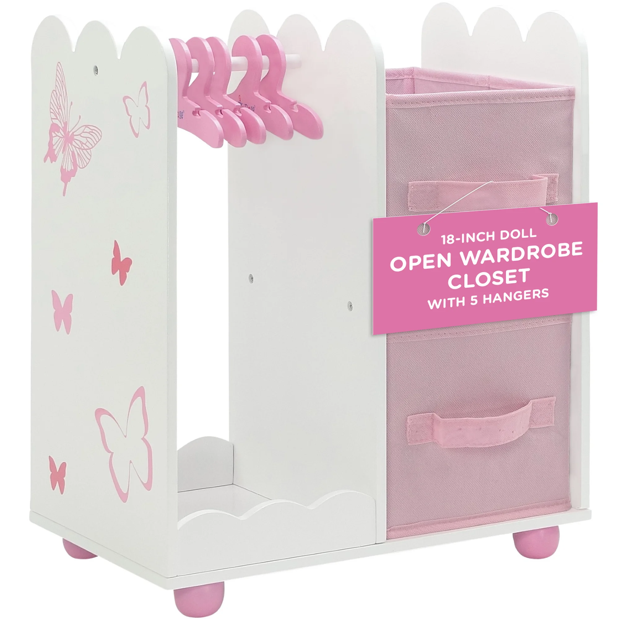 Emily Rose 18 inch Doll Clothes Storage Closet Open Wardrobe 18