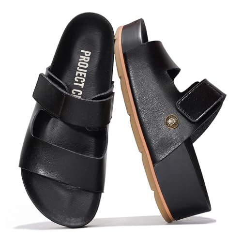 Project Cloud Genuine Leather Platform Sandals Women Footwear - Beach Summer Wedges with Comfortable Memory Foam Insole - Non Slip & Lightweight Wedge Sandals for Women 2025