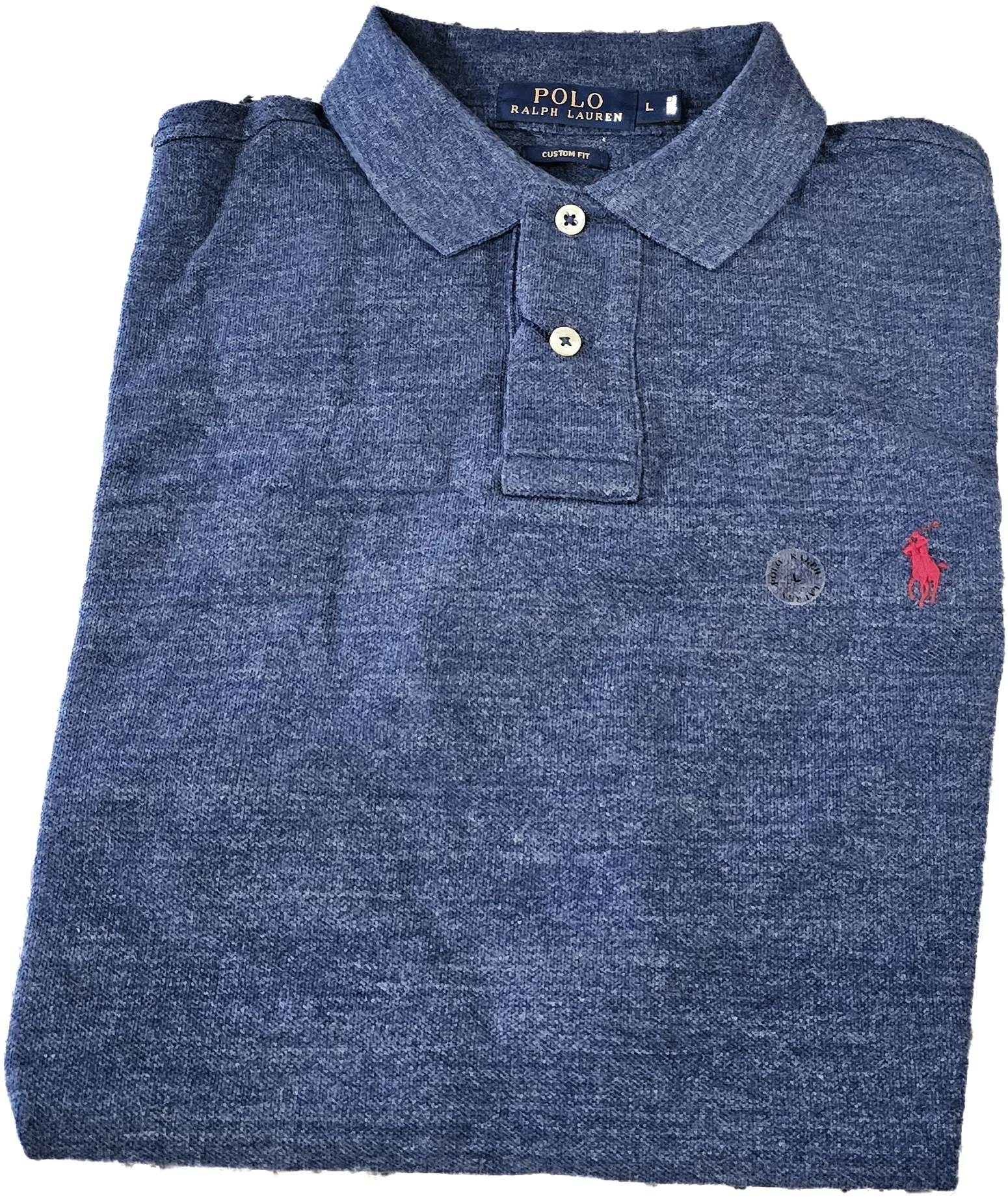 Polo Ralph Lauren Men's Custom-Fit Mesh Polo Shirt (Large, Blue)