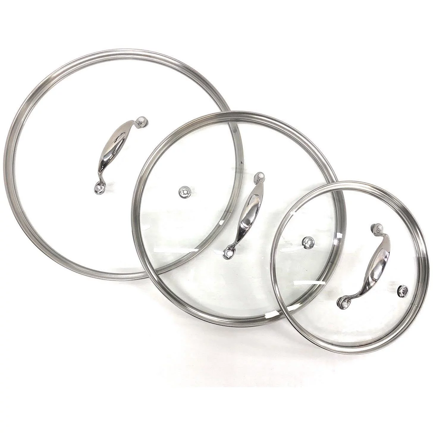 Hexclad Commercial 7 Piece Cookware Pan Set, Hybrid, Nonstick Tri-Ply, Stainless Steel