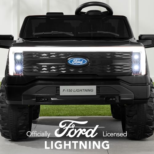 Best Choice Products Licensed Ford F-150 Lightning Truck Kids 12V Electric Ride On Car Toy w/ 66lb Weight Capacity, Parent Control, Bluetooth - Blue