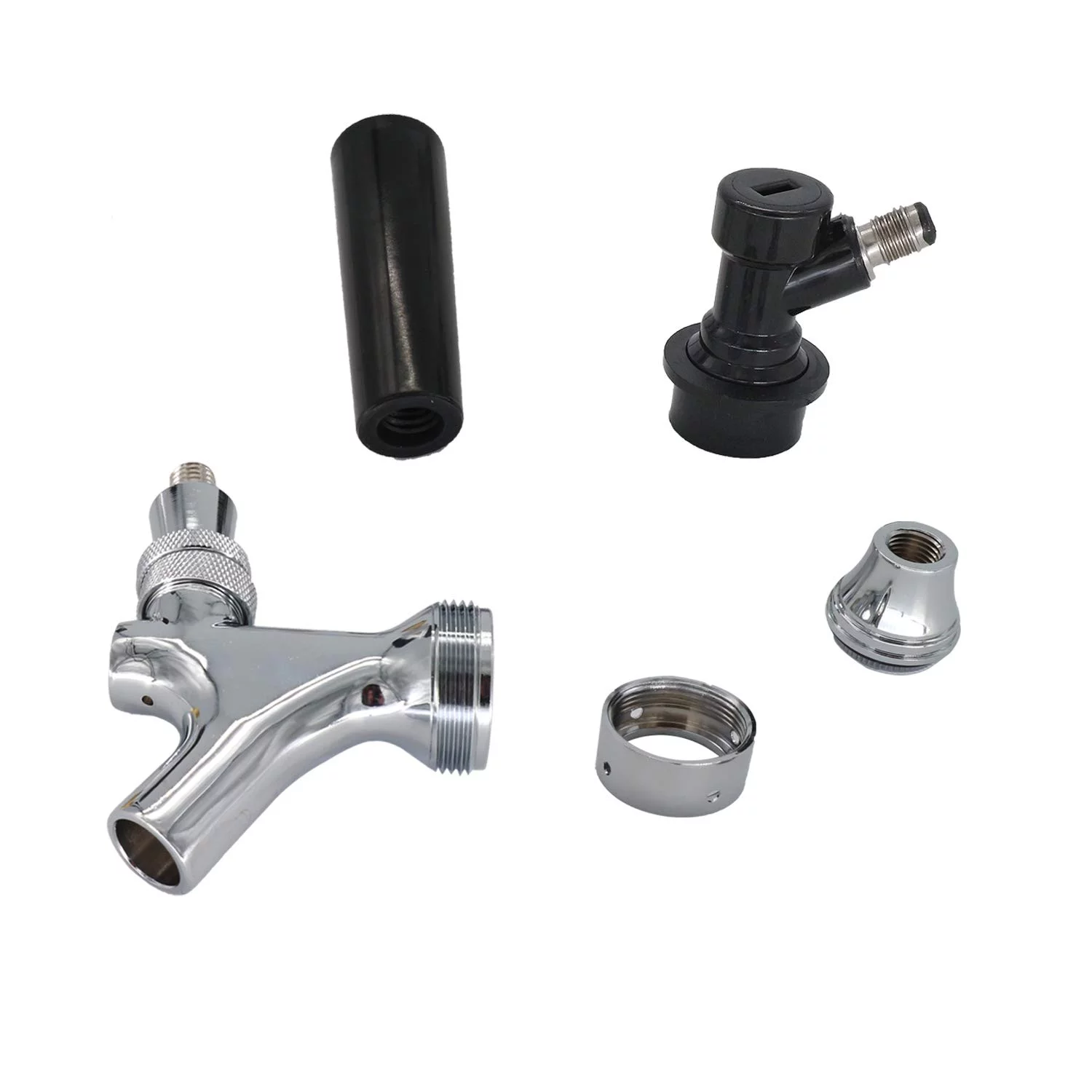 tooloflife Beer Tap with Liquid Ball Lock Stainless Steel Draft Beer Keg Tap Fit All Occasions Universal Silver