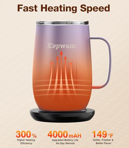 Heated Coffee Mug T2-Plus, 20oz Leading Large Capacity Self Heating Coffee Mug, Up to 8 Hrs Battery & Hot Up to 149℉, Smart Coffee Mug for Women, Men