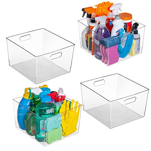 ClearSpace XL Clear Plastic Storage Bins - 2 Pack for Kitchen Cabinet and Fridge Organization
