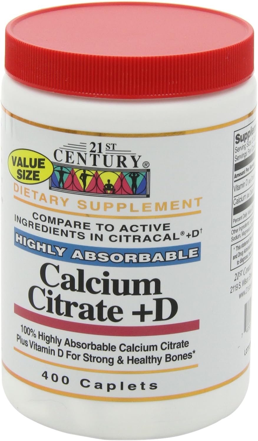21st Century Vitamins Calcium Citrate + Vitamin D Caps