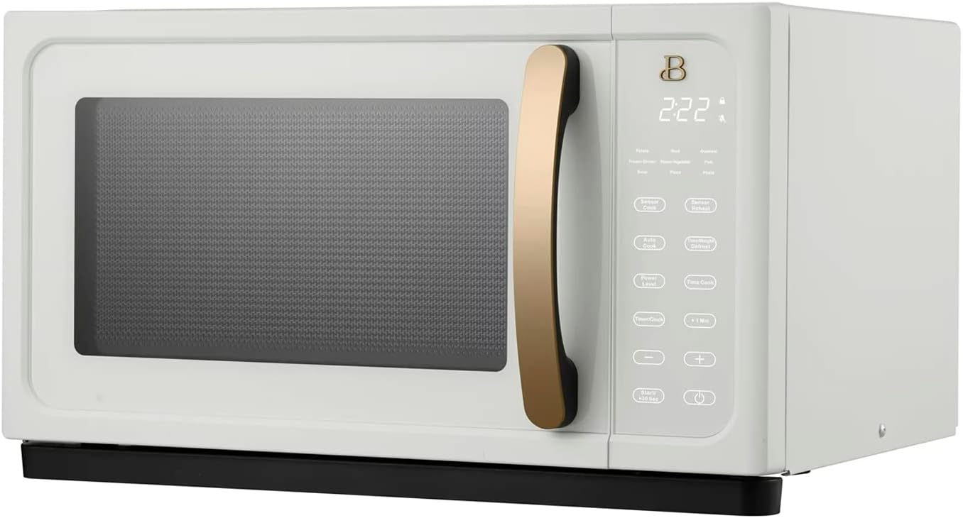 Beautiful 1.1 Cu ft 1000 Watt, Sensor Microwave Oven, White Icing by Drew Barrymore