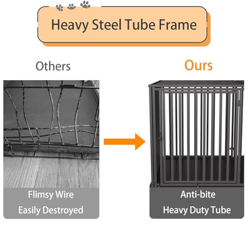 Steel Tube Heavy Large Dog Crate with Mat Base, 48