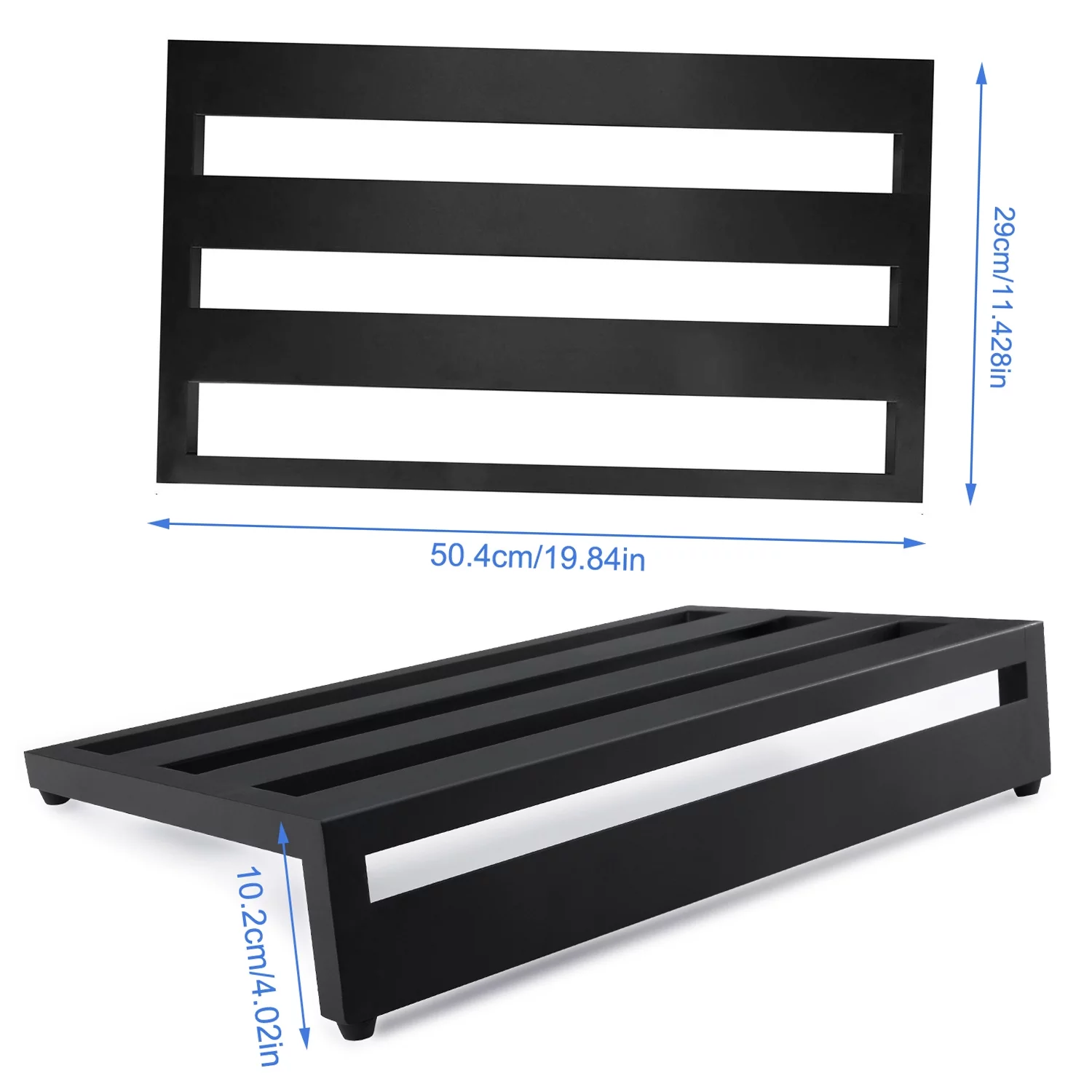 Moobody Large Guitar Effect Pedal Board Pedalboard Aluminum Alloy with Carry Bag 4pcs Picks Fixing Tapes