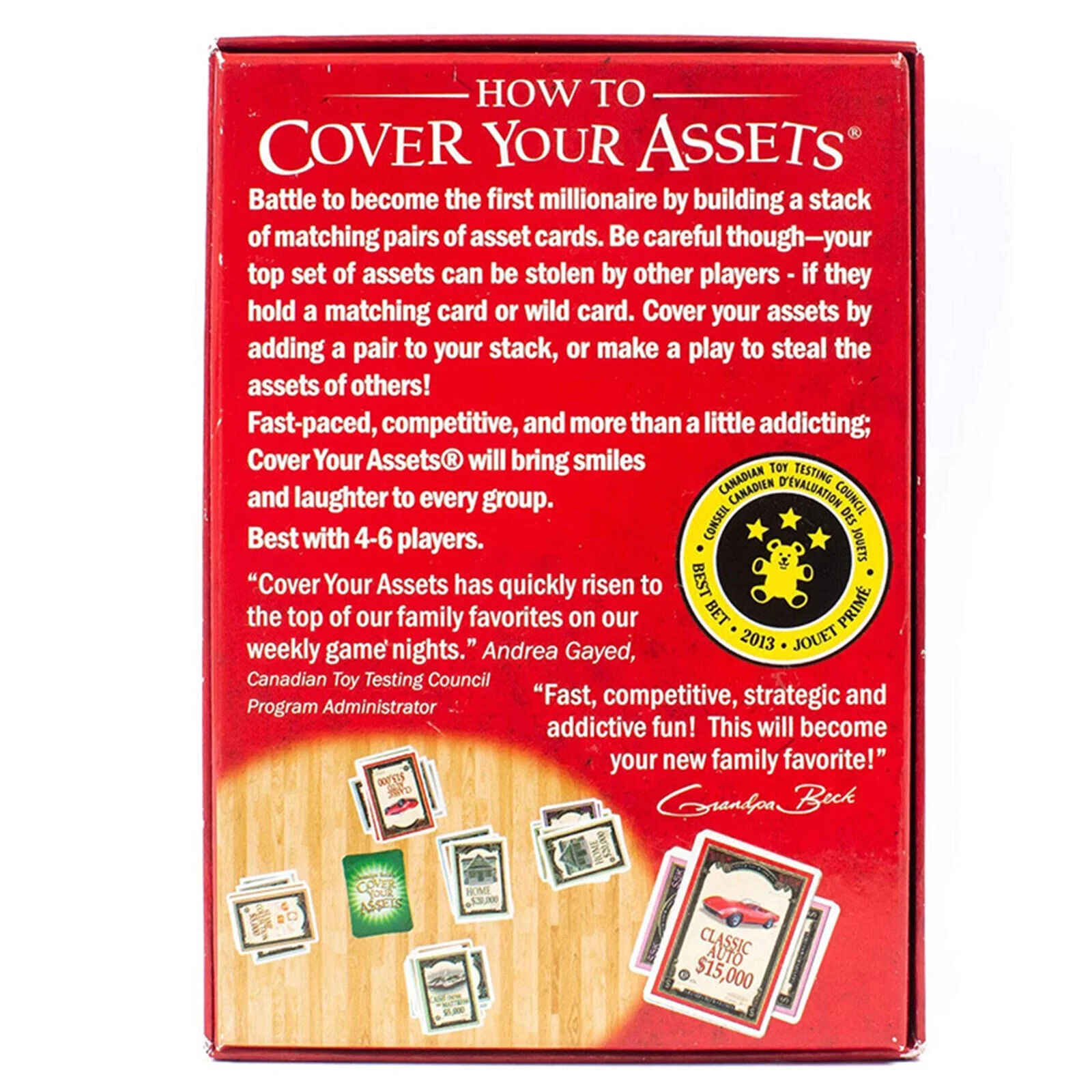 Grandpa Becks Cover Your Assets Card Game Fun Family-Friendly Set Collecting Toy