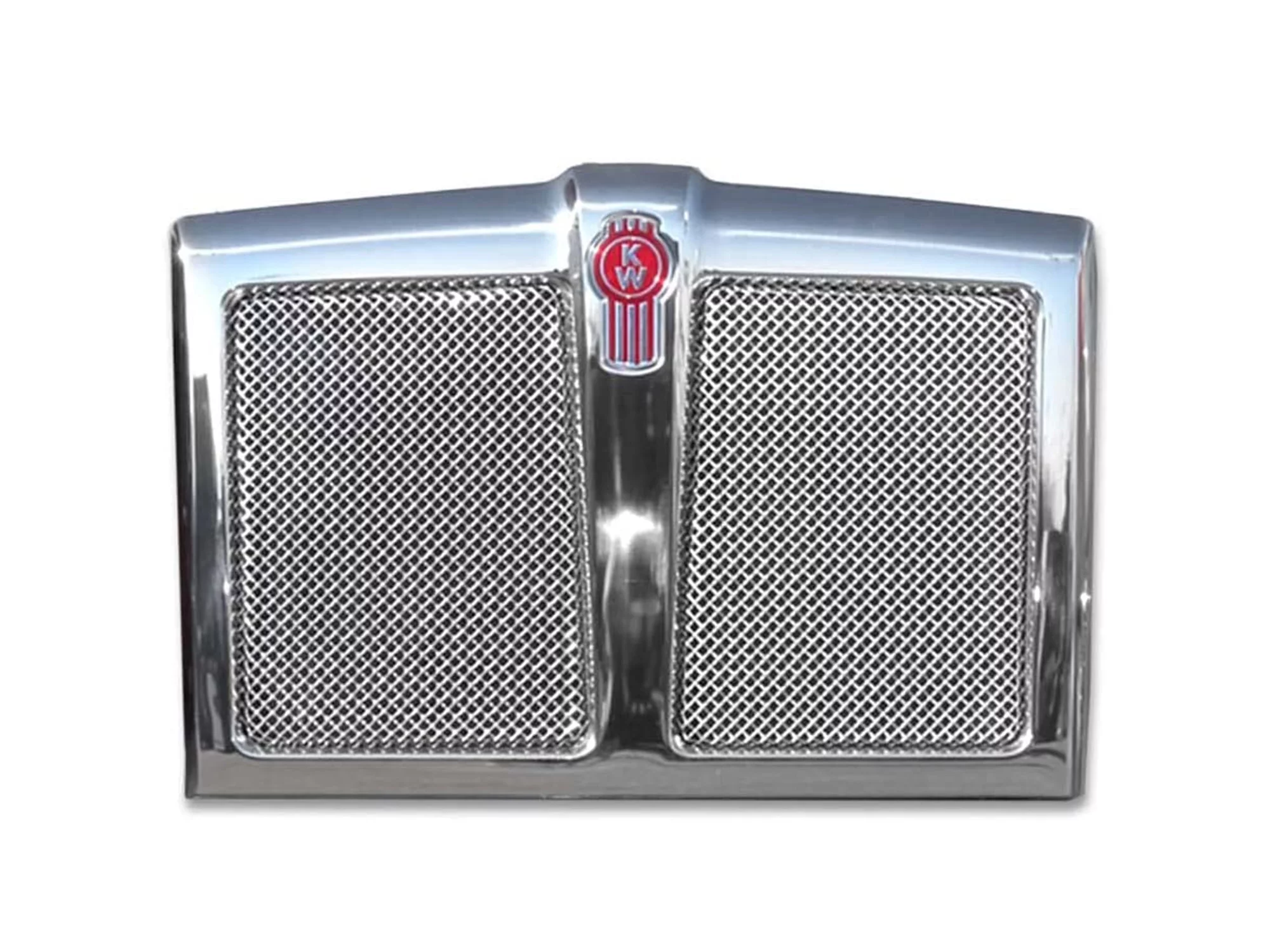 KOZAK Chrome Grille Frame with Bug Screen (Plastic chrome surround) for Kenworth T880 PLUS Logo Grill Emblem, 2x22