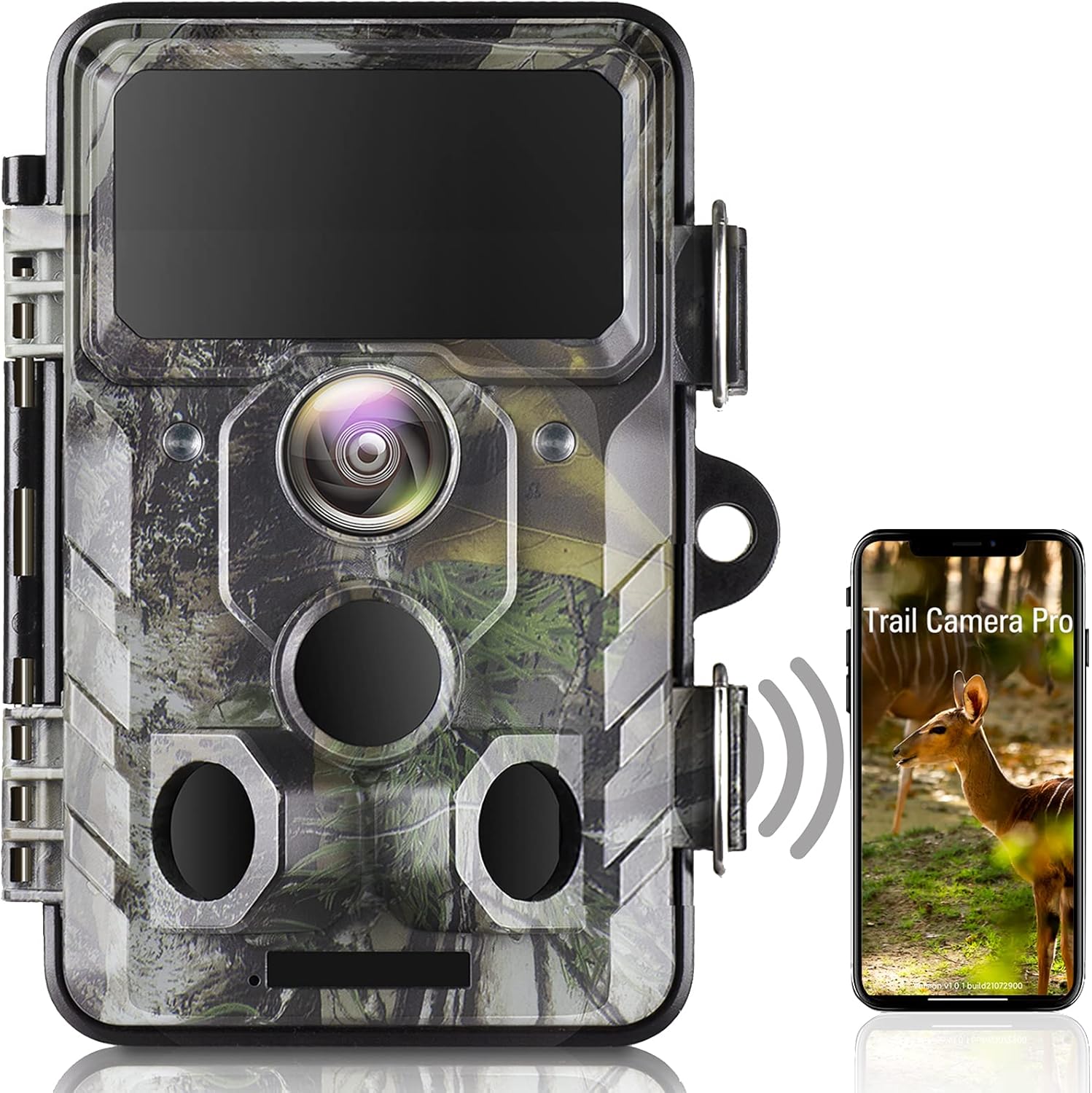 Upgraded WiFi Trail Camera 20MP 1296P - Bluetooth Hunting Game Camera with Night Vision Motion Activated Waterproof IP66 for Outdoor Wildlife Scouting Animal Game Camera