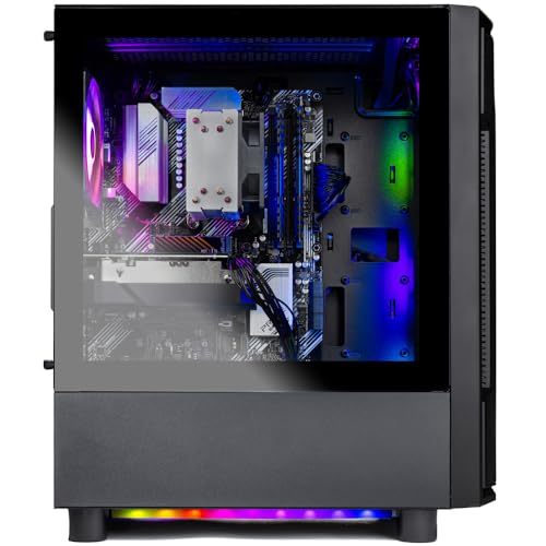Skytech Nebula Gaming PC Desktop, Ryzen 5 5600 3.5 Ghz (4.4GHz Turbo Boost), NVIDIA RTX 3050 6GB GDDR6, 1TB SSD, 16GB DDR4 RAM 3200, 650W Gold PSU, Wi-Fi, Win 11 Home