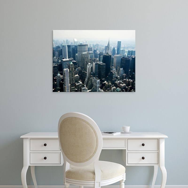 Easy Art Prints PhotoINC Studio's 'Manhattan' Premium Canvas Art - 18 x 24 - Modern Black Frame